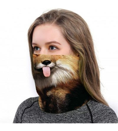Balaclavas Cool Wolf Lion Print Bandana Balaclava Face Mask Neck Gaiter Scarf Headband for Men Women - Dog - CM197XMRL7M $8.39