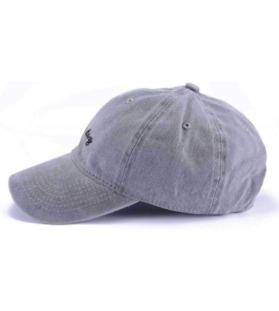 Baseball Caps Bad Hair Day Baseball - Distressted Washed Dad Hat- with Adjustable Strapback - Light Grey - C818IIRZ8SY $11.82