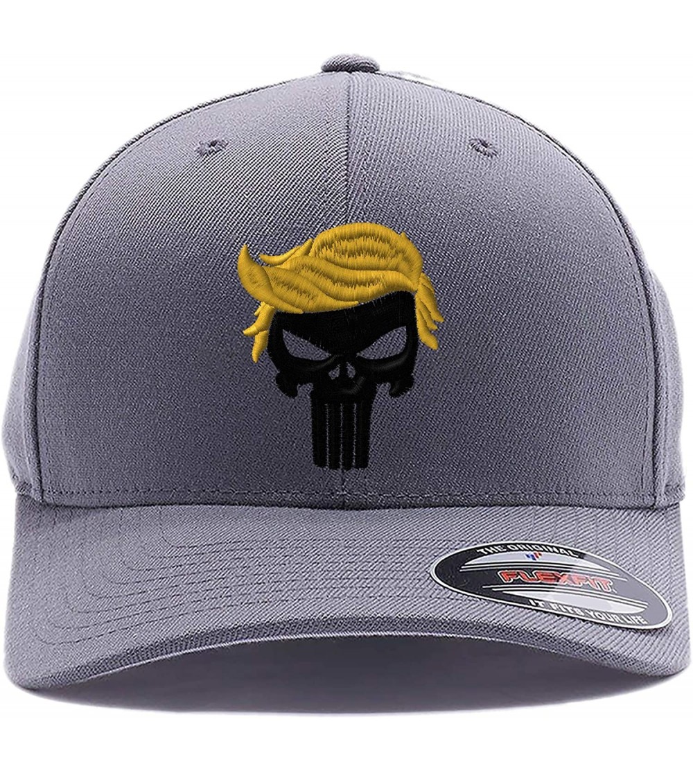 Baseball Caps Custom Embroidered President 2020"Keep Your HAT Great. Punisher Trump 6277 Flexfit Hat. - Grey 002 - C718RNI764...
