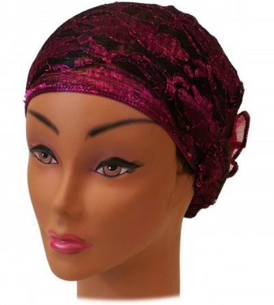 Headbands Beautiful Metallic Turban-style Head Wrap - Lacey Hot Pink - CZ17YXKZZAQ $8.69