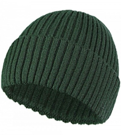 Skullies & Beanies Beanie Hat for Men Women Knit Slouchy Skull Cap Winter Unisex Rolled Up Hats - Army Green - CH193ZTDNWX $9.03