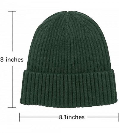Skullies & Beanies Beanie Hat for Men Women Knit Slouchy Skull Cap Winter Unisex Rolled Up Hats - Army Green - CH193ZTDNWX $9.03