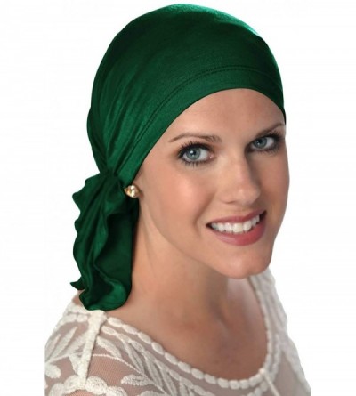 Headbands Slip-On Scarf- Cancer Headwear for Women - Emerald Green - CC1243N8OPT $18.12
