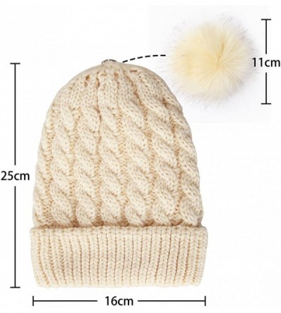 Skullies & Beanies Women's Winter Knit Hat Trendy Slouchy Beanie with Warm Fleece Lining Skull Chunky Soft Thick Cable Ski Ca...