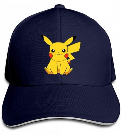 Baseball Caps Unisex Pikachu Anime Cotton Snapback Caps Dry and Crisp Cool TravelMid Crown Curved Bill Tennis Cap - Navy - CD...