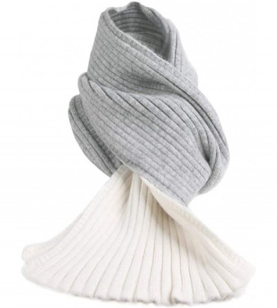 Skullies & Beanies Women's Girls Slouchy Beanie Hat with Fur Pompom Warm Winter Hat - Womens Gray White Scarf - C118KZ6SZDT $...