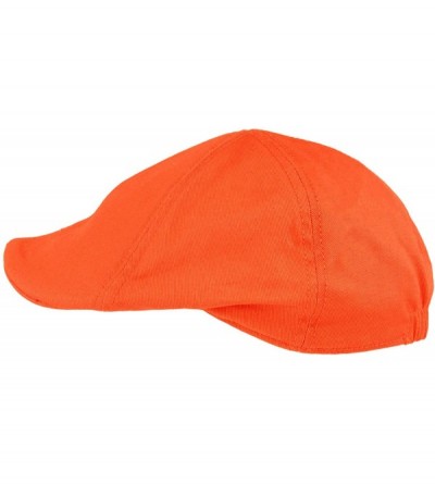 Newsboy Caps Men's 100% Cotton Duck Bill Flat Golf Ivy Driver Visor Sun Cap Hat - Peach - CF195XOO995 $19.51