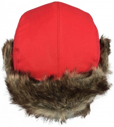 Skullies & Beanies Winter Faux Fur Fishing Trapper Hat - Red - CW11QEJAKB1 $9.73