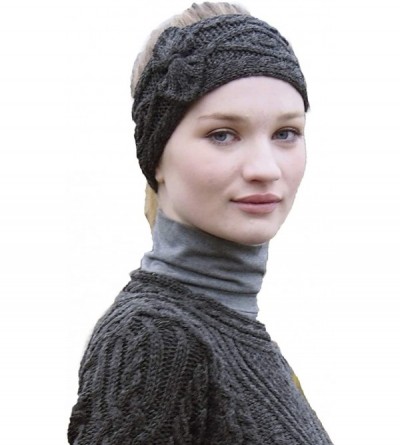 Cold Weather Headbands Women's One Size Irish Cable Knitted Headband (100% Merino Wool) - Charcoal - C518L4TUOT8 $60.36