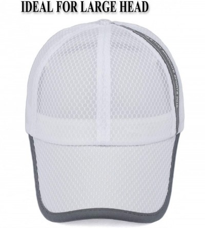 Baseball Caps Unisex Breathable Quick Dry Mesh Baseball Cap Running hat- L/XL - White-l/Xl-n - CD199I4A7S2 $11.73