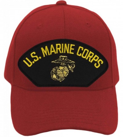 Baseball Caps US Marine Corps EGA Hat/Ballcap Adjustable One Size Fits Most (Black Patch) - Red - C918S8K8L05 $25.42