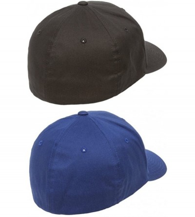 Baseball Caps 2-Pack Premium Original Cotton Twill Fitted Hat w/THP No Sweat Headliner Bundle Pack - 1-black/1-royal - CF185G...
