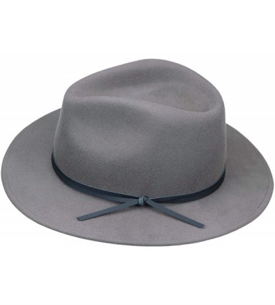 Fedoras Fedora for Men Women Wool Felt Camel Red Grey Black Panama Hat Classic Wide Brim Vintage - Grey - CC194EHR59O $30.58