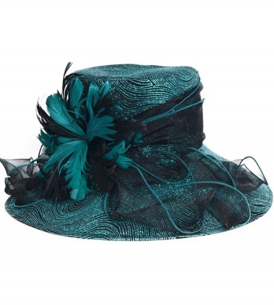 Sun Hats Ladies's Kentucky Derby Church Wedding Luxury Dress Hat - Green - C512KQJC5MH $18.76