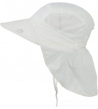 Sun Hats UV 50+ Talson Large Bill Hat with Detachable Flap - White - CW11LJVCW9N $30.90