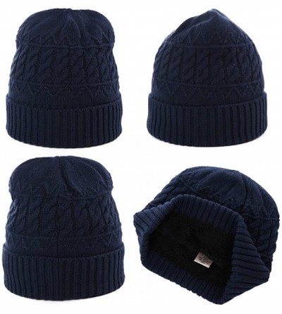 Skullies & Beanies Mens Wool/Acrylic Knitted Slouchy Beanie Winter Hats Warm Fashion Skull Cap - 89503black - C018X69L5X8 $13.82