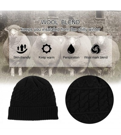 Skullies & Beanies Mens Wool/Acrylic Knitted Slouchy Beanie Winter Hats Warm Fashion Skull Cap - 89503black - C018X69L5X8 $13.82