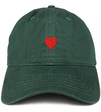 Baseball Caps Emoticon Heart Embroidered Cotton Adjustable Ball Cap Dad Hat - Hunter - C8185HQKOQT $17.61