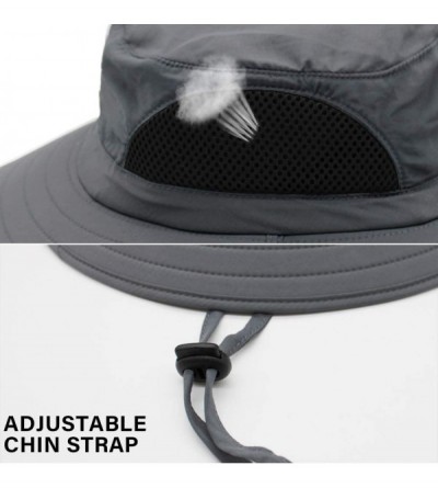 Sun Hats Bonnie Sun Hats for Women Men Waterproof UV Protection Wide Brim Hat Fishing - Darkgrey - CF196OUGMI9 $9.98