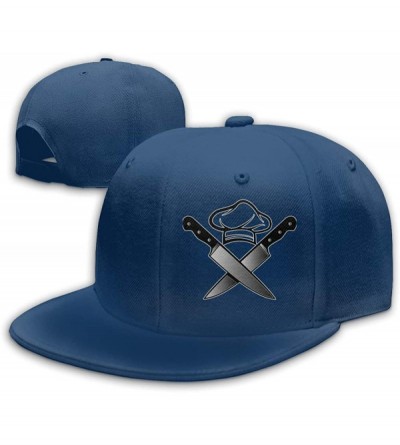 Baseball Caps Unisex Chef Hat Knives Classic Trucker Hat Baseball Cap Cotton Adjustable Cap Dad Hat - Navy - C318NY48RRT $10.94