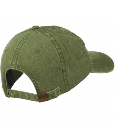 Baseball Caps Wording of Grandpa Embroidered Washed Cap - Olive Green - CN11KNJEHGD $24.66