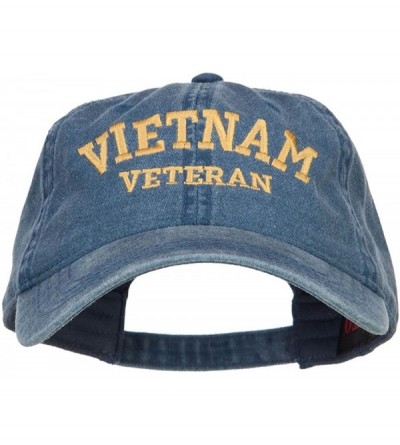 Baseball Caps Vietnam Veteran Embroidered Washed Cap - Navy - CD186MWM2RH $20.36