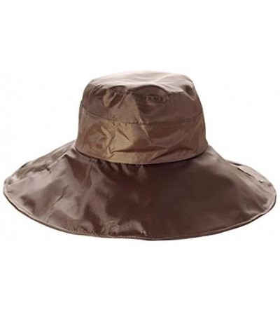 Rain Hats Outdoor UV Protection Rain Cap Waterproof Rain Hat Wide Brim Bucket Hat - Brown - CC185RNI7DH $18.00