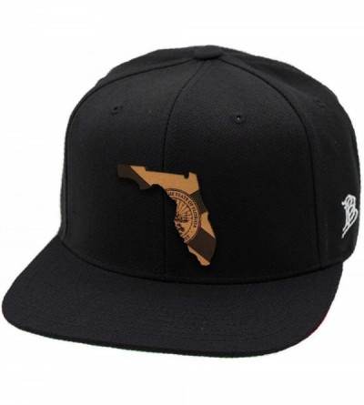 Baseball Caps Florida 'The 27' Leather Patch Snapback Hat - Black - CP18IGQYCYZ $22.91