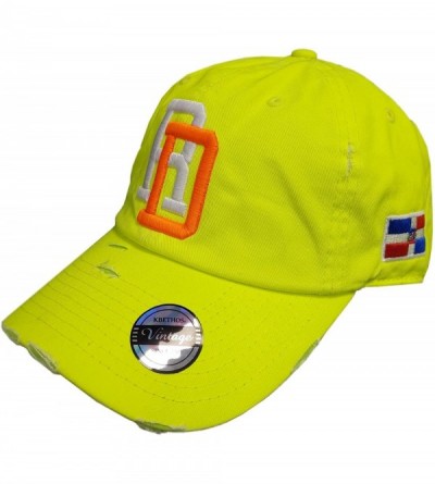 Baseball Caps Adjustable Vintage Cap Dominican Republic RD and Shield - Neon Lime Rd - CN18X06CHX0 $26.19