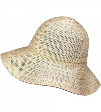 Sun Hats Beach Sun Hat Women Summer Cap Sunhat Wide Brim Foldable Packable Floppy Panama - Beige-b - CC18R8YRML7 $19.57