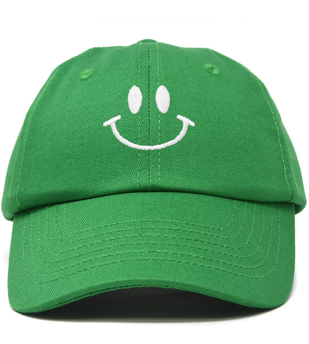 Baseball Caps Smile Baseball Cap Smiling Face Happy Dad Hat Men Women Teens - Kelly Green - C518SLA3UEW $10.44
