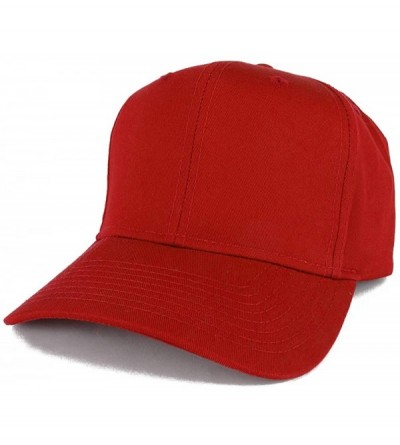 Baseball Caps Adjustable Solid Color Plain Cotton Polyester Blank Snapback Baseball Style Cap - Red - C012M41TA2H $24.77