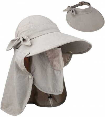 Sun Hats Women Summer Neck Flap Sun Visor/Hats Wide Brim UV Protection UPF 50+ Hiking Cap Adjustable - Style 1 Khaki - C418CL...