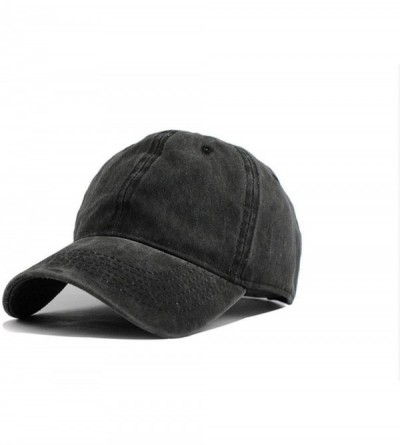 Baseball Caps Traffic Band Mens&Women's Unisex Denim Caps with Adjustable Strap - Black - C818QSIKOL6 $8.44