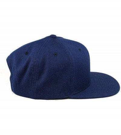 Baseball Caps USA 'Midnight Glory' Dark Leather Patch Classic Snapback Hat - One Size Fits All - Navy - CN192E09IW6 $35.45