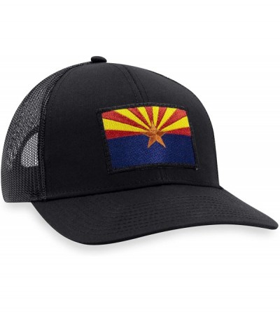 Baseball Caps Arizona Hat - Arizona Flag Trucker Hat Baseball Cap Snapback Golf Hat (Black) - CP18S86AETA $18.02