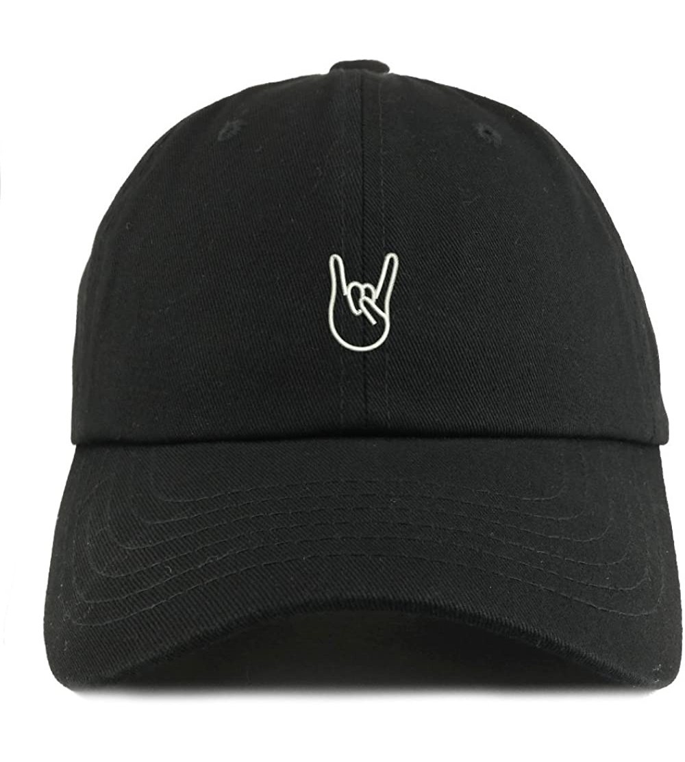 Baseball Caps Rock On Embroidered Low Profile Soft Cotton Dad Hat Cap - Black - CO18D4XCI6R $20.89