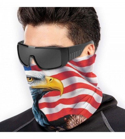 Balaclavas American Flag Face Mask Bandanas Neck Gaiter Warmer Windproof Mask Dust Protect Face Mask Bandana - Black-7 - C619...