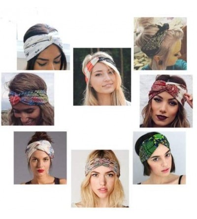 Headbands 10 Pack Boho Headbands for Women Girls Criss Cross Elastic Hair Band Twisted Head Wrap - 10PCS-C - CD18RAHMYOR $12.99
