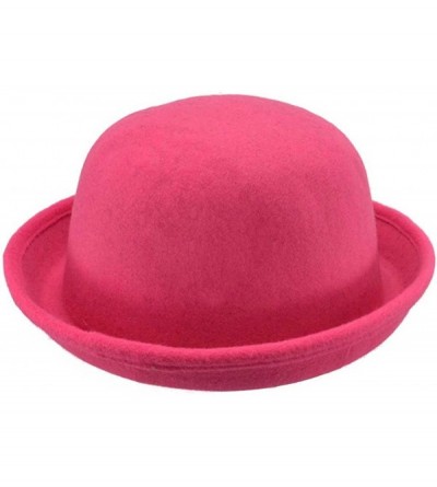 Sun Hats Women Summer Beach Hat Round Hat Sun Protection XMZ12 - Rose Red - C2121VE4AU5 $9.70