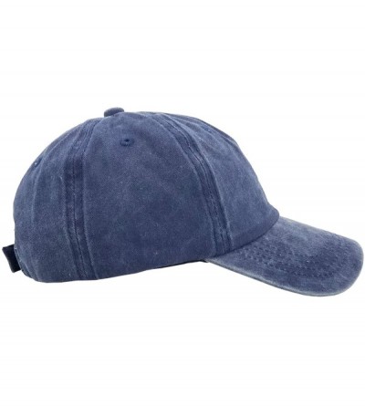 Baseball Caps Washed Mesh Ponytail Hat Distressed Women Baseball Cotton - Navy - CL18I27KAKO $9.52