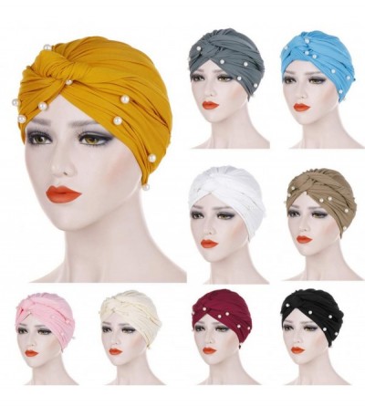 Skullies & Beanies Womens Turban Headwrap Tuscom Pleated - C818TCTS9N0 $17.50