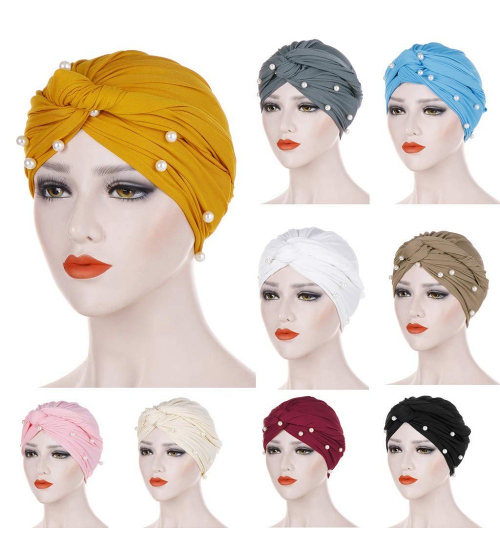 Skullies & Beanies Womens Turban Headwrap Tuscom Pleated - C818TCTS9N0 $9.33
