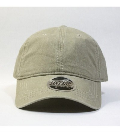 Baseball Caps Vintage Washed Dyed Cotton Twill Low Profile Adjustable Baseball Cap - Khaki - CL12EFFZN13 $8.24