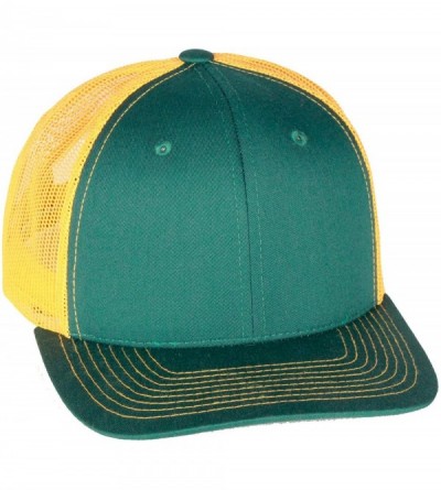 Baseball Caps Vintage Retro Style Plain Two Tone Trucker Hat Adjustable Snapback Baseball Cap - Green Gold - CA192CELOKY $7.73