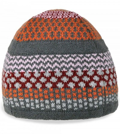 Skullies & Beanies Brand Knit Beannie for Men Women- USA Made- Recycled Cotton Yarn - Persimmon - CY18629QCTT $29.69