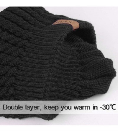 Sun Hats Winter Beanie for Women Warm Knit Bobble Skull Cap Big Fur Pom Pom Hats for Women - 14 Dark Blue With Blue Pom - CJ1...
