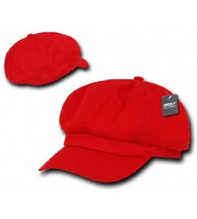 Newsboy Caps Solid Apple Jack Newsboy Gatsby Hats 906 - Red - CF11KEUA64H $13.55