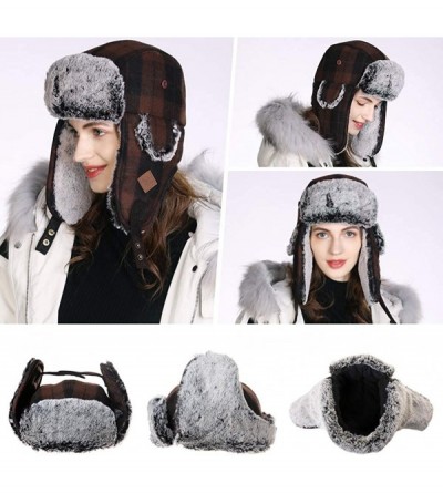 Skullies & Beanies Cotton Trapper Hat Faux Fur Earflaps Hunting Hat Warm Pillow Lining Unisex - 89079_black-camel - C4193TTIU...