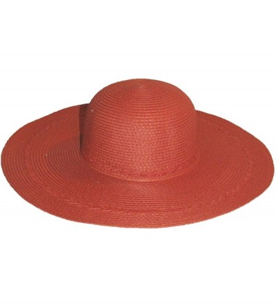 Sun Hats Woven Braid Trim Packable Sun Hat - Orange - CH1190QHDVV $54.10